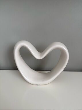Bouclair White Heart Sculpture - Modern Home Accent